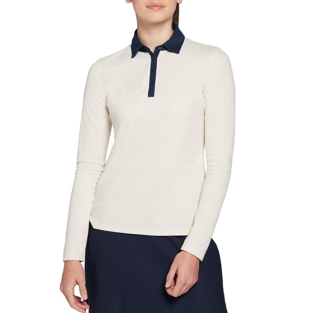 New Lady Hagen Women's Pique Long Sleeve Golf Polo - Picture 1 of 4